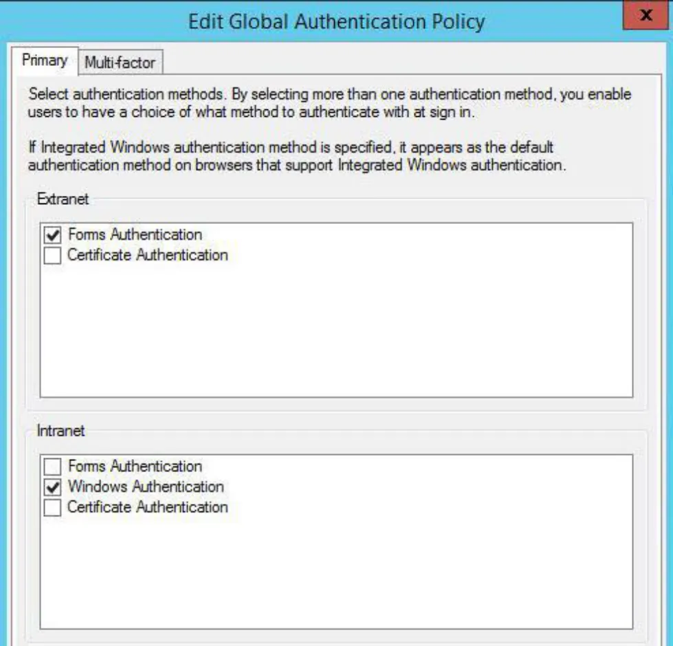 В окне Edit Global Authentication Policy в первой