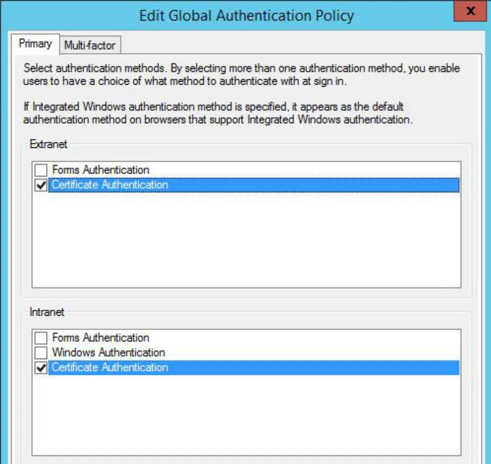 В окне Edit Global Authentication Policy в главной