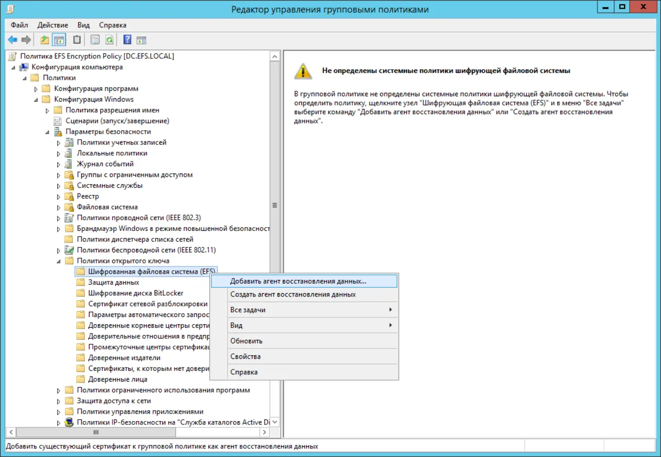 EFS Encryption Policy