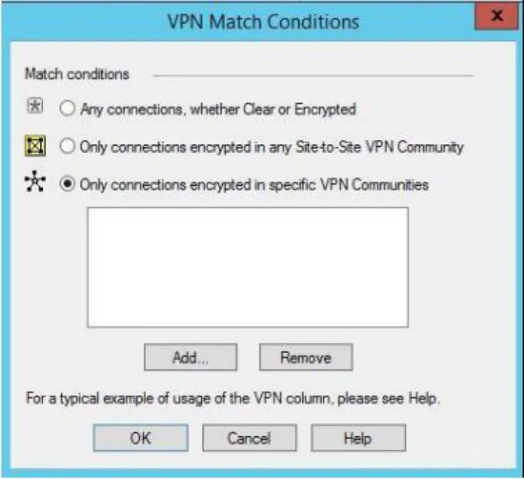 - Выбрать Only connections encrypted in specific VPN