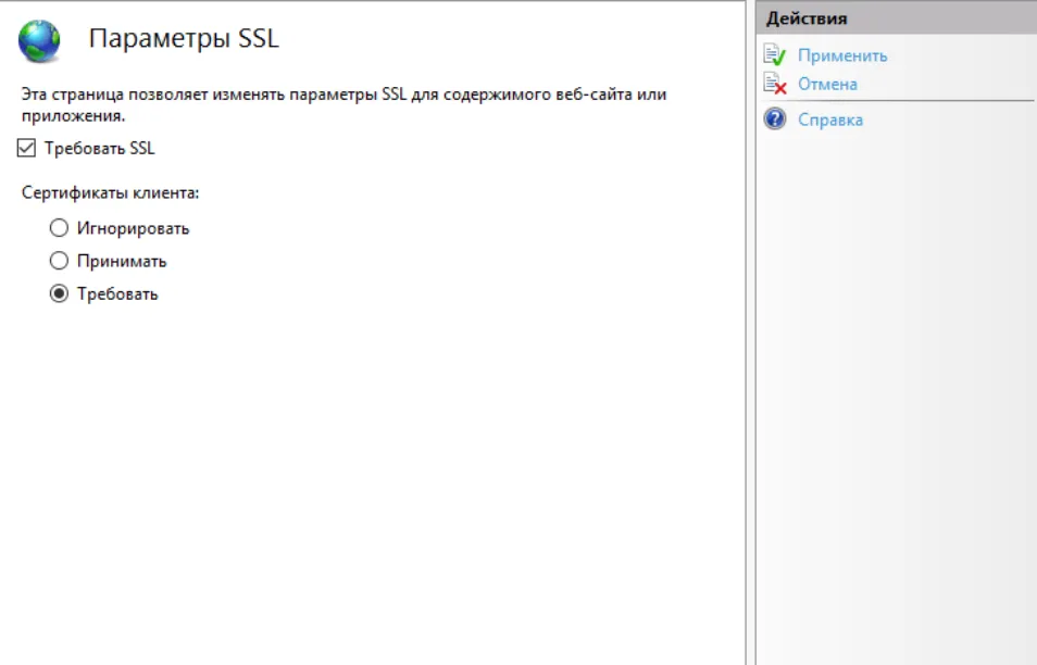 Требовать SSL