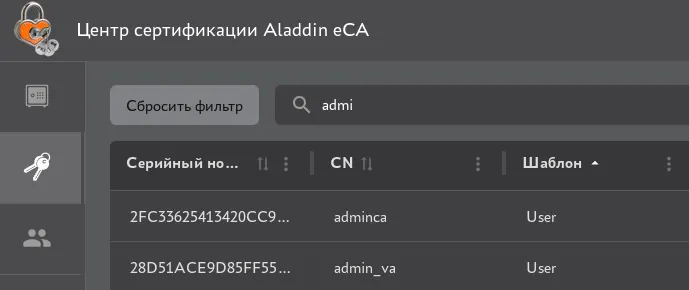 Сортировка сертификатов
