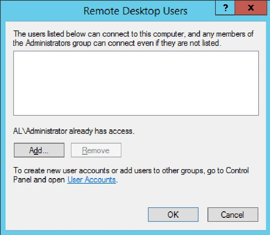 RemoteDesktopUser (Пользователи удалённого рабочего стола)