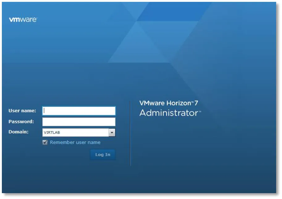 Зайдите в Web-консоль VMware Horizon View