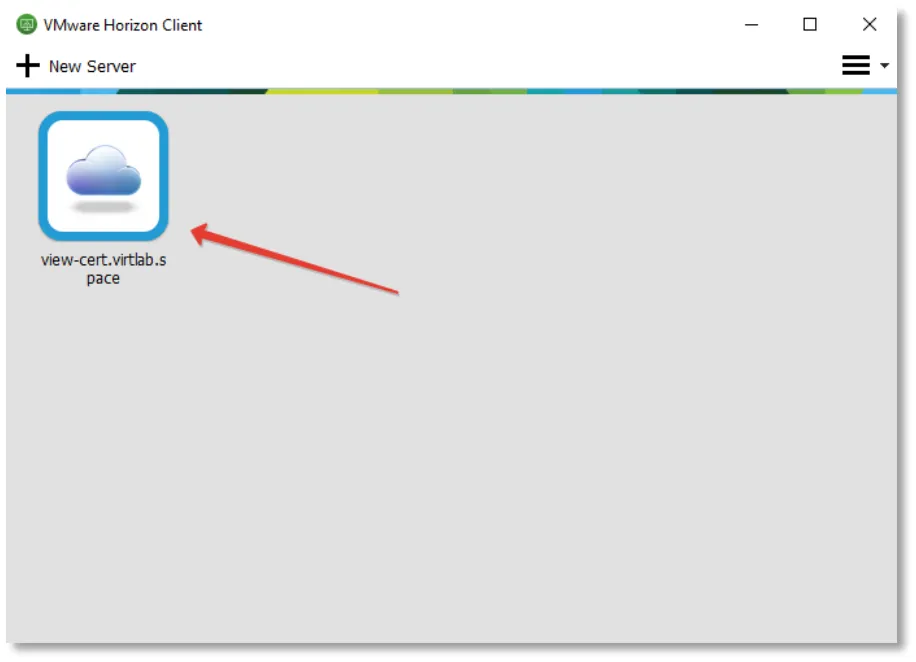 Запустите VMware Horizon Client и выберите подключение