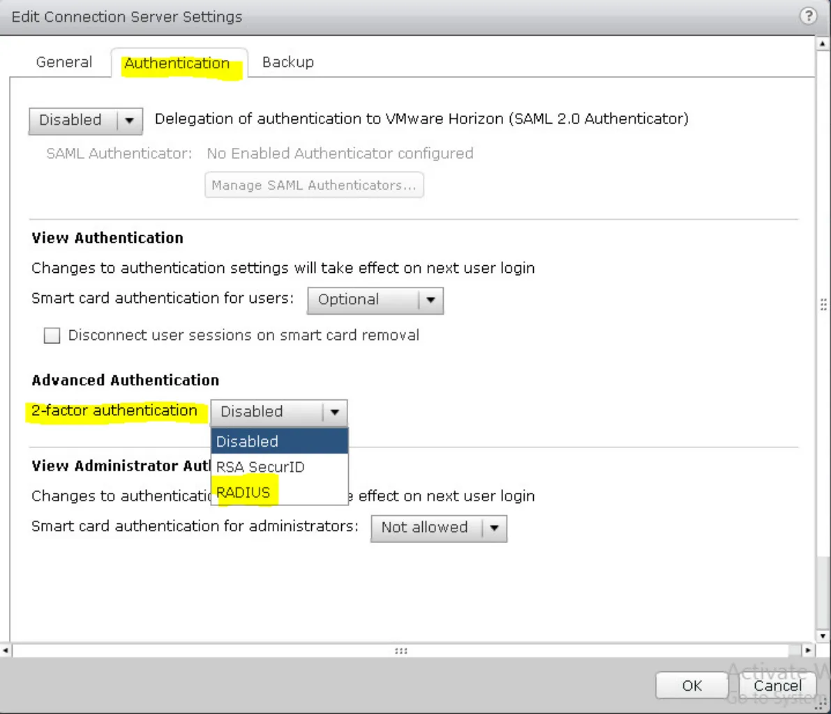 same user name and password for RADIUS and Windows authentication
