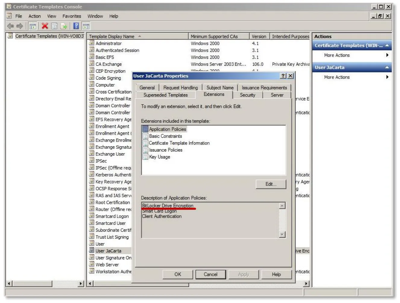 Description of Application Policies (Описание